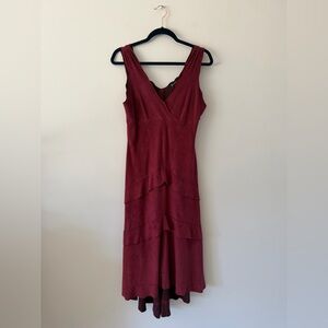 Vintage 90s Y2K Bebe Red Evening Romantic Mermaid Dress Made in USA Party Medium